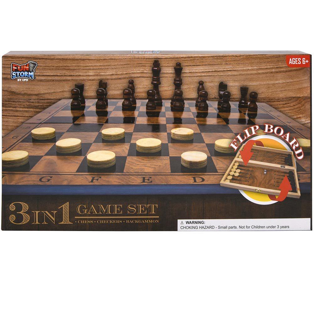 Genuine Sonoma 3 in 1 Glass Game Set Chess Checkers & Backgammon NIB