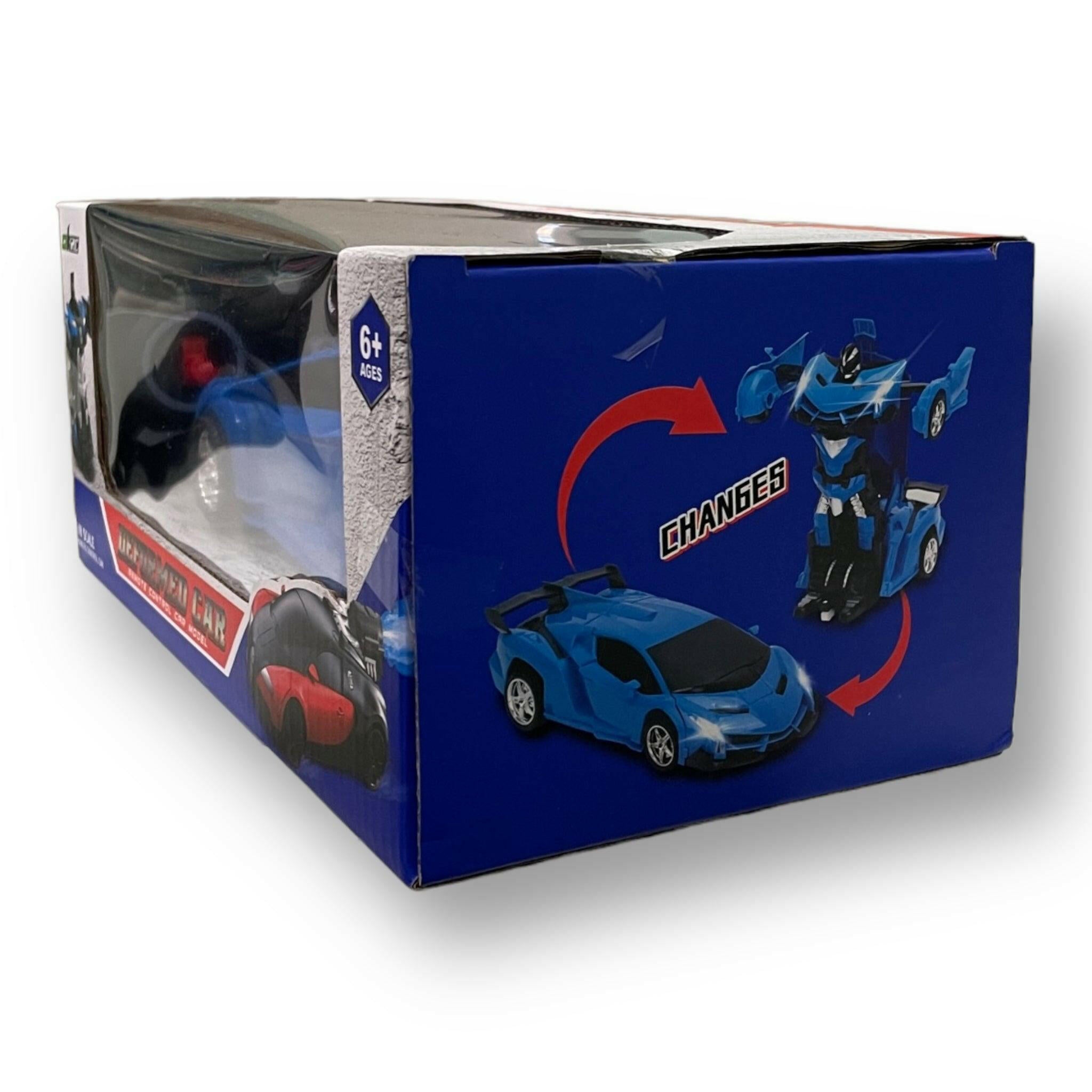Blue transformer car shop toy