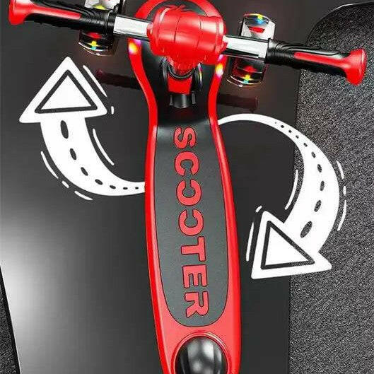 3 Wheel Children's Scooter With Led Lights Foldable Adjustable Ages 4-12 Years Toddler Scooter For Boys And Girls.