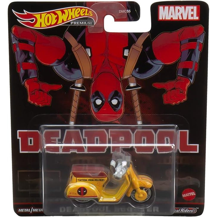 Hot Wheels Retro Entertainment Collection,Deadpool Scooter Marvel.
