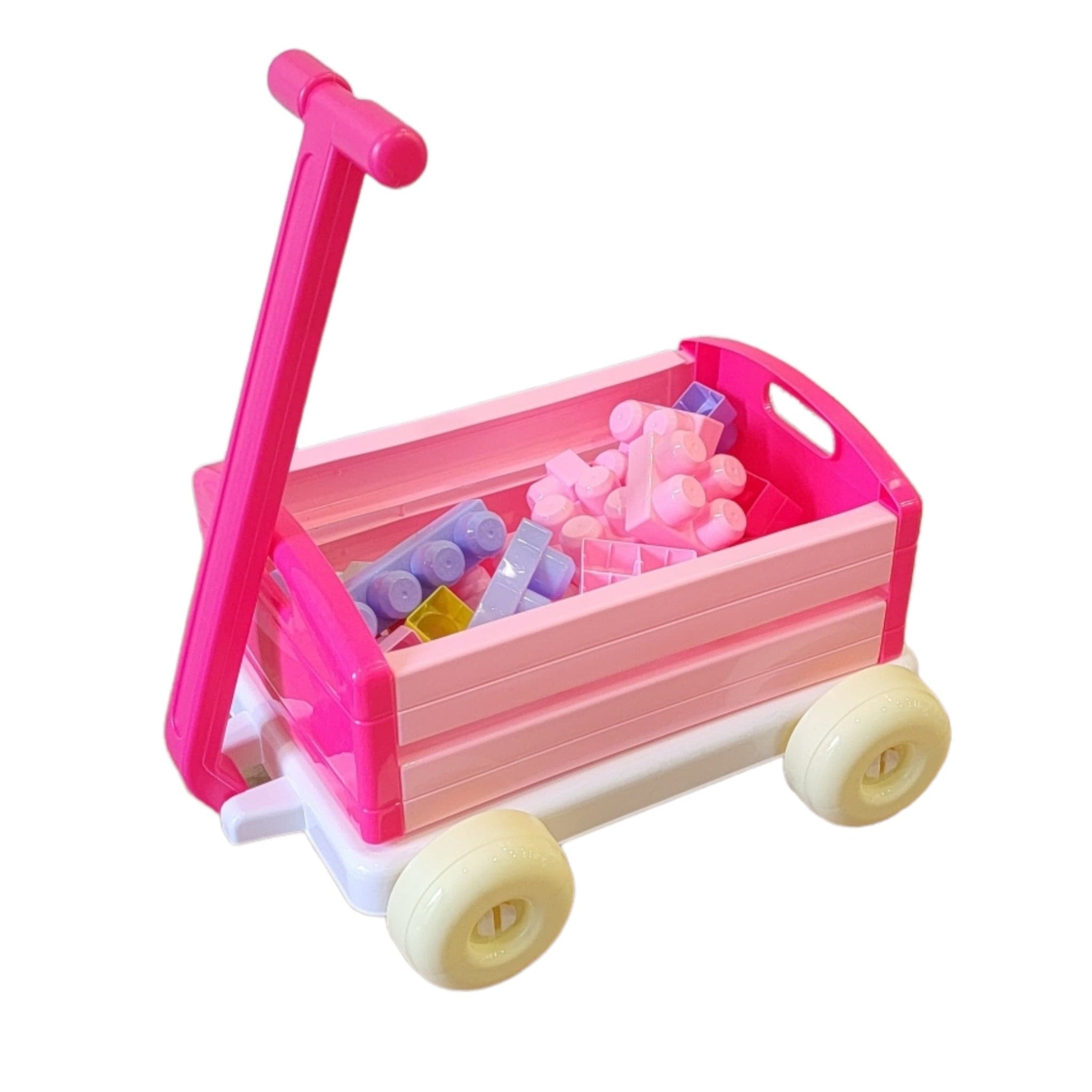 Assembly Blocks Play and Learn with Car 38PCS Puzzle Toy Pink