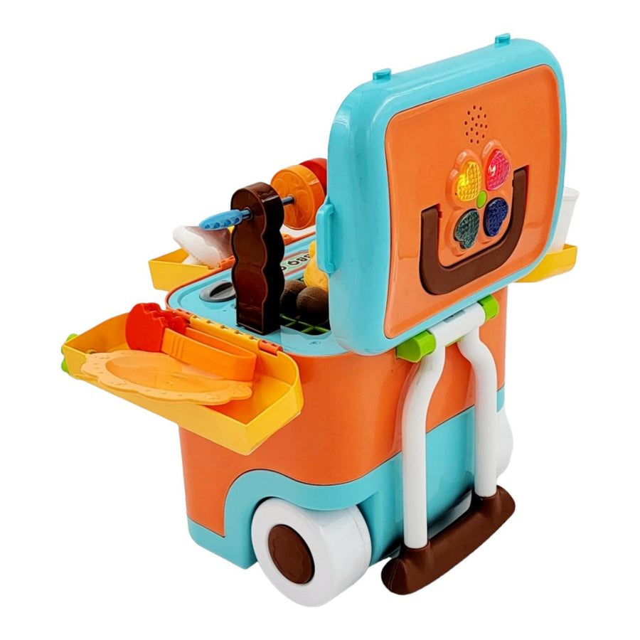 BBQ Grill Toy Kitchen Set for Kids Interactive Pack n Play Pretend Outside Play
