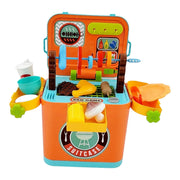 BBQ Grill Toy Kitchen Set for Kids Interactive Pack n Play Pretend Outside Play