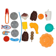 BBQ Grill Toy Kitchen Set for Kids Interactive Pack n Play Pretend Outside Play