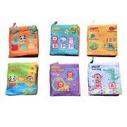 Baby First Cloth Book Set Non-Toxic Crinkle Books with Rustling Sound 6 Pcs
