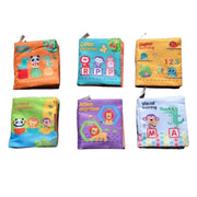 Baby First Cloth Book Set Non-Toxic Crinkle Books with Rustling Sound 6 Pcs