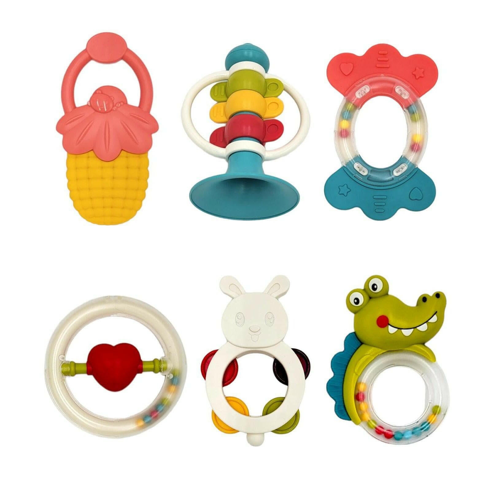 Baby Handbell Teether Set 6 PCS Colorful Rattles