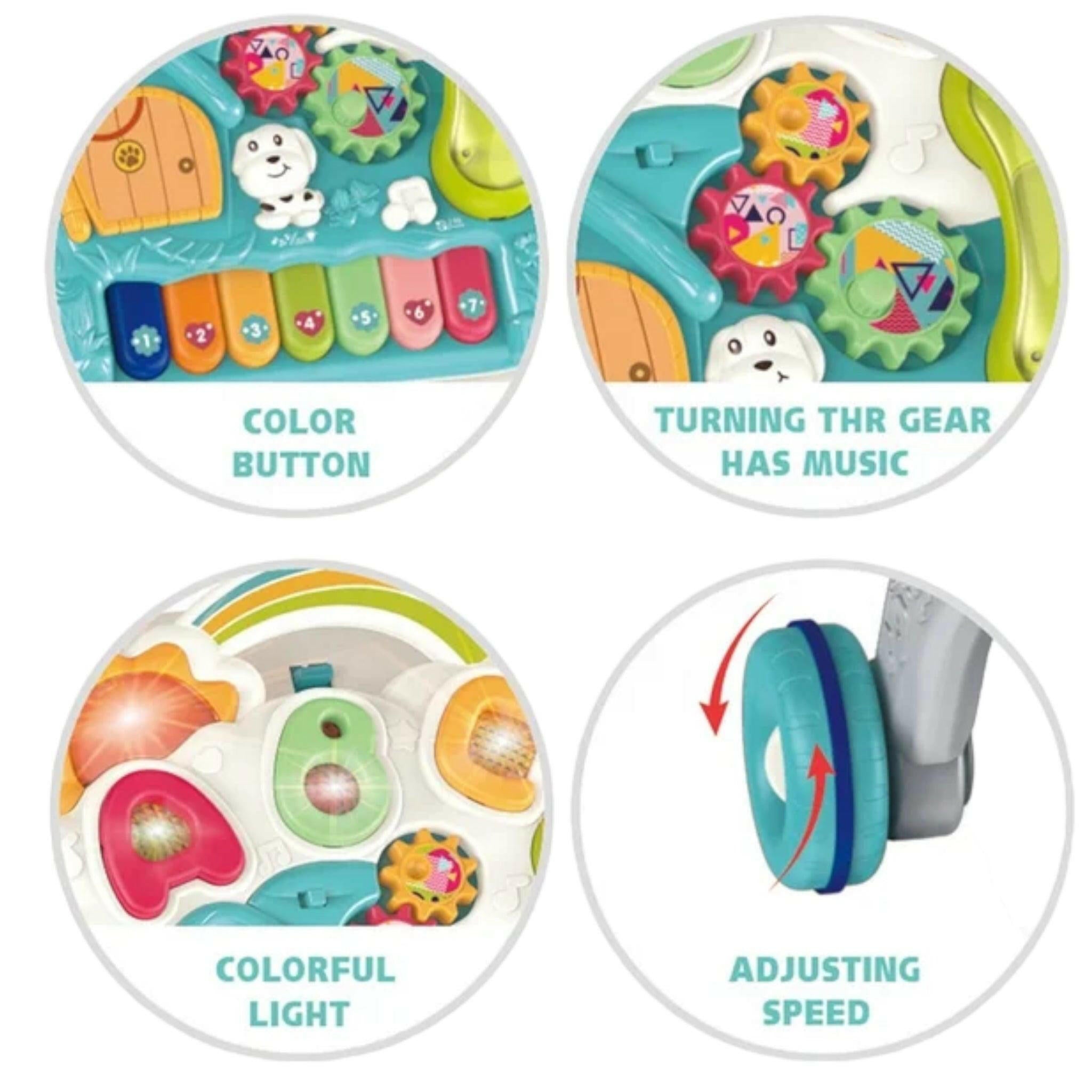 Baby Walker With Adjusting speed wheels and Music Blue