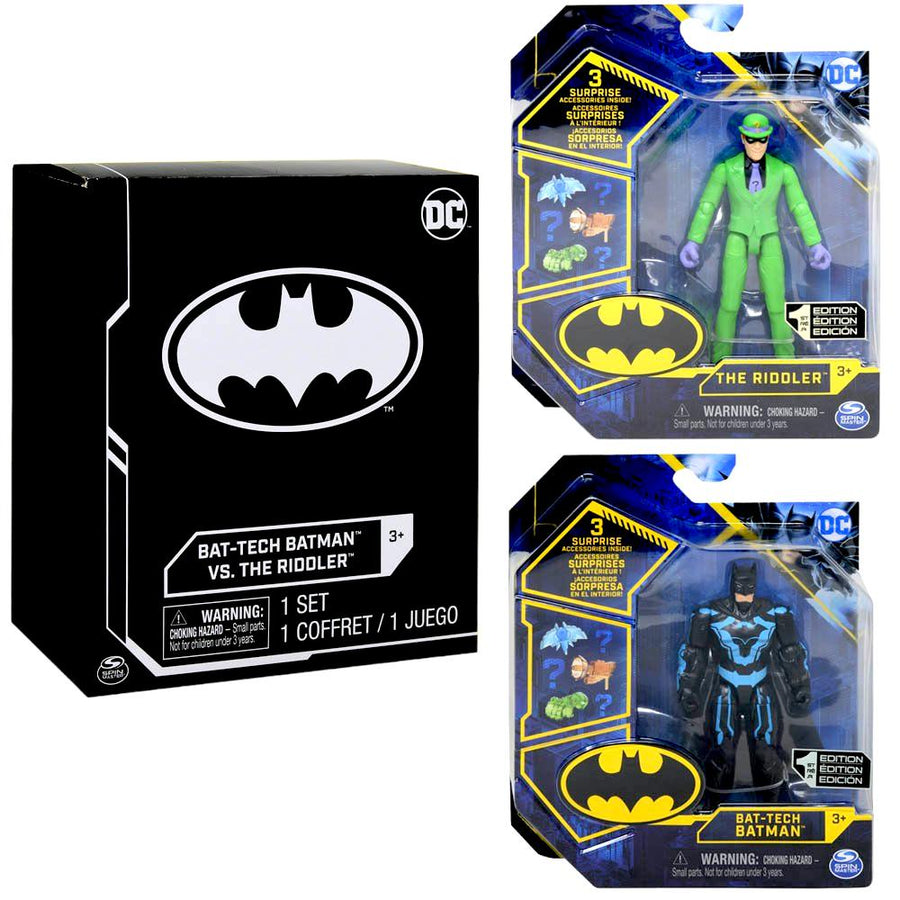 DC Comics Batman 4'' Batman and The Riddler Action Figure With 6 Accessories