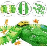 Dinosaur Dino T-Rex Track Race Car Toys For Kids Toddlers 120 Pieces Jurassic