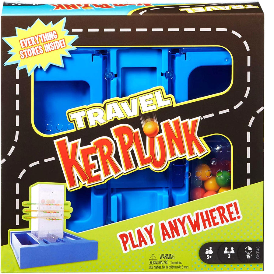 Don't Let the Marbles Fall for 2-4 Players Mattel Games Kerplunk Kids Game, Travel Game Family Game for Kids & Adults with Simple Rules