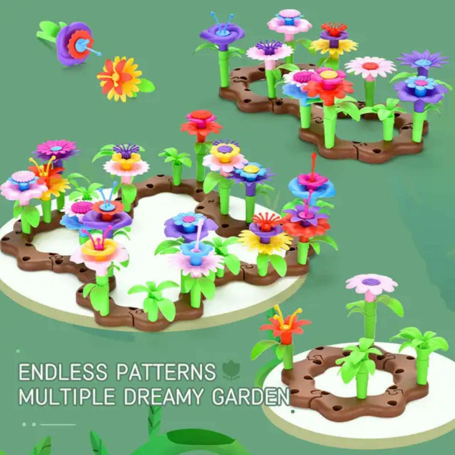 Flower Building Blocks For Kids And Toddlers Boys And Girls 104 PCS Garden Building Table