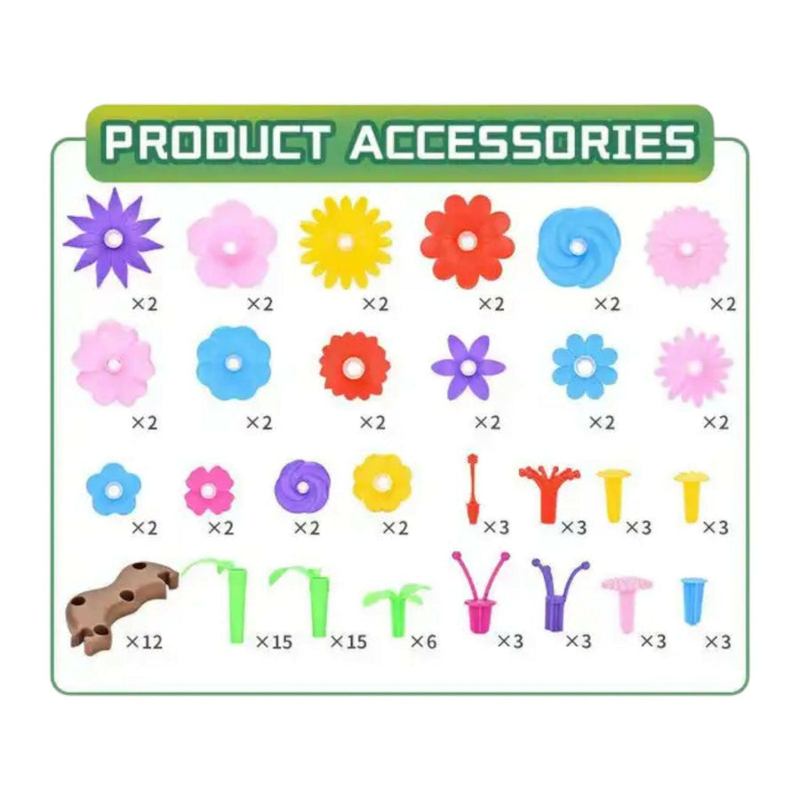 Flower Building Blocks For Kids And Toddlers Boys And Girls 104 PCS Garden Building Table