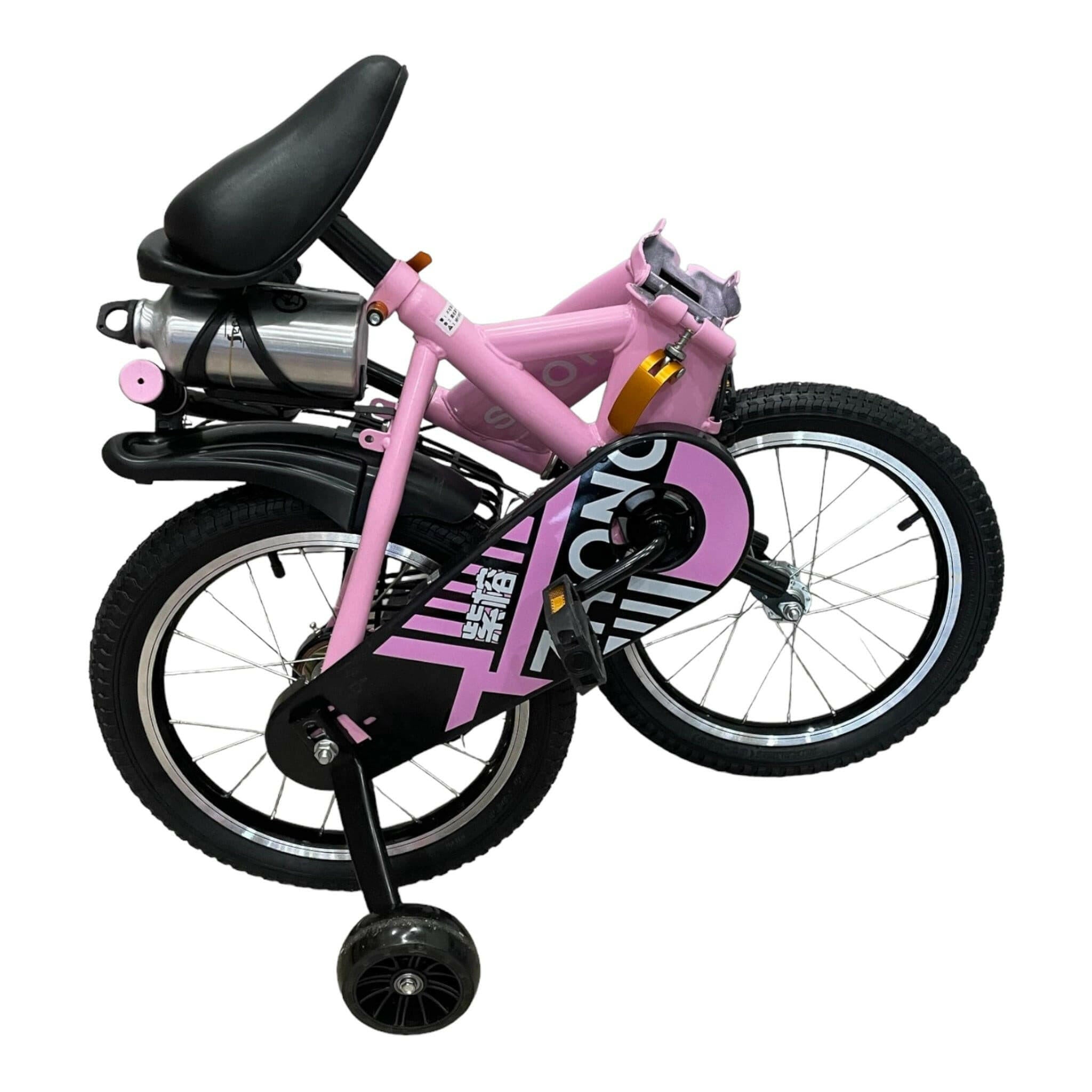 Foldable Bike Pink 14 Inch With A Water Bottle Holder