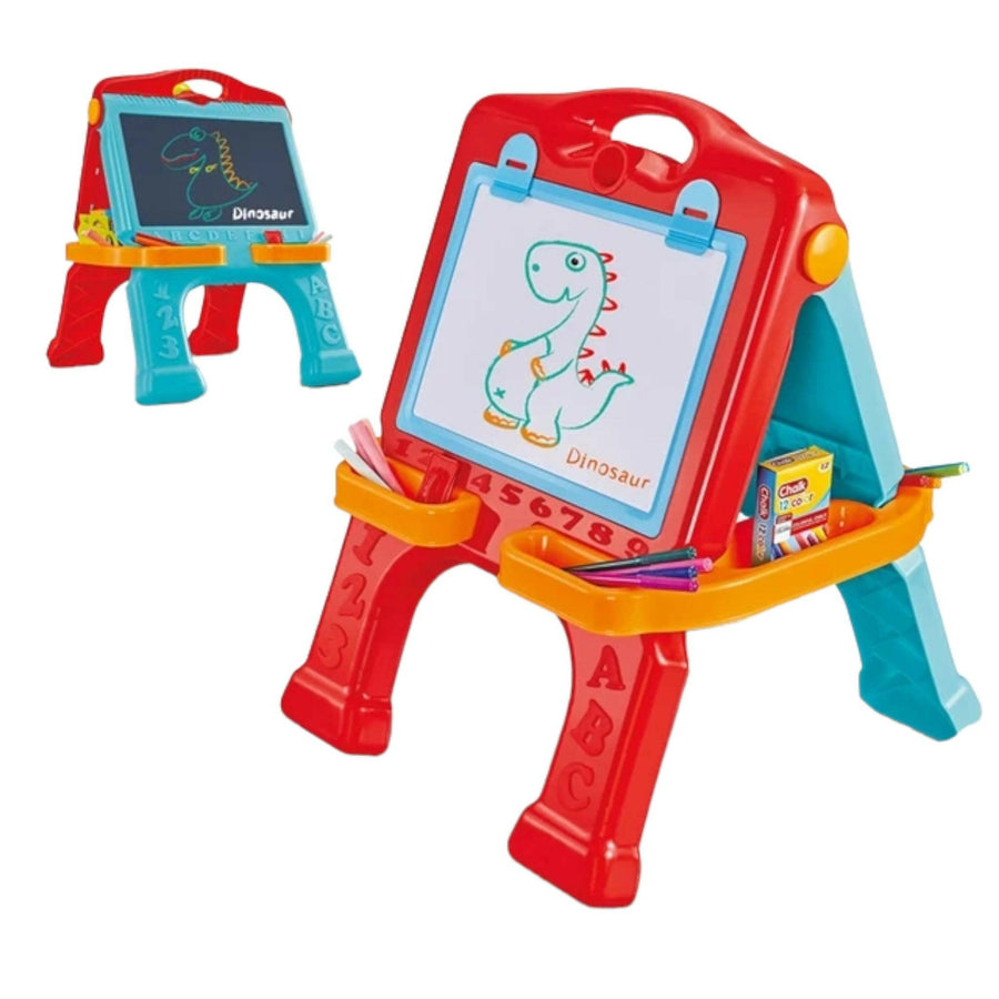 Kids' Drawing Board, With Markers Rulers Double Sided Blackboard & Whiteboard 2 in 1