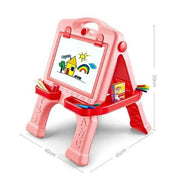 Kids' Drawing Board, With Markers Rulers Double Sided Blackboard & Whiteboard 2 in 1