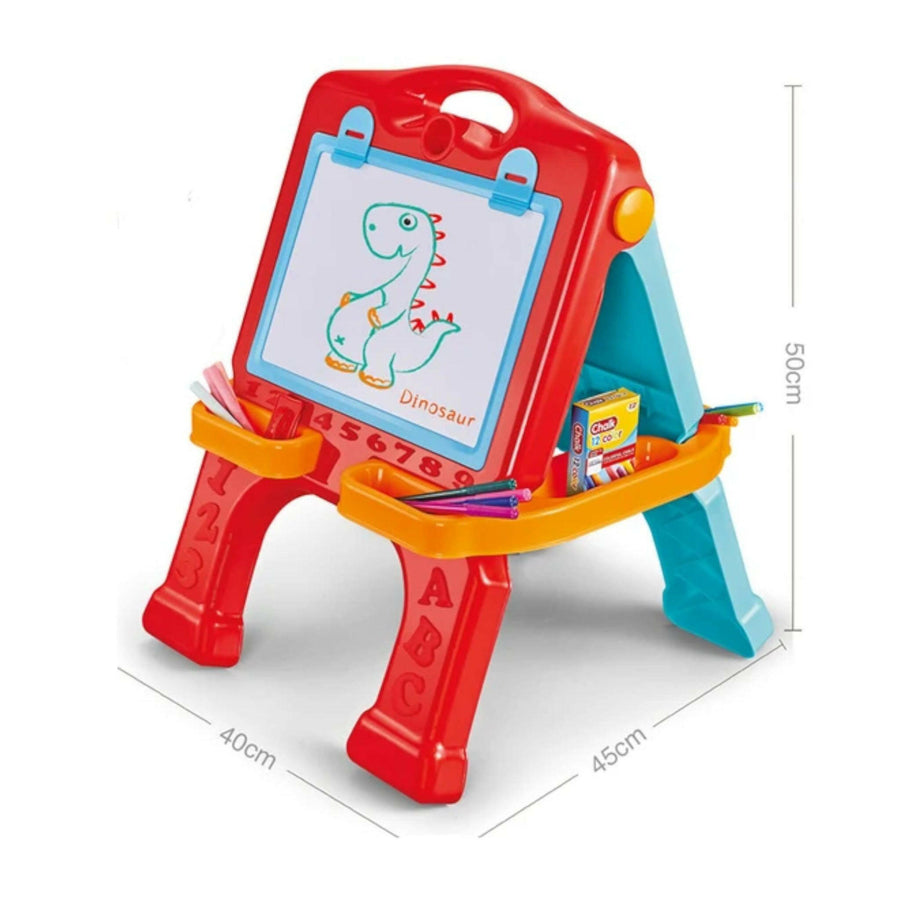 Kids' Drawing Board, With Markers Rulers Double Sided Blackboard & Whiteboard 2 in 1