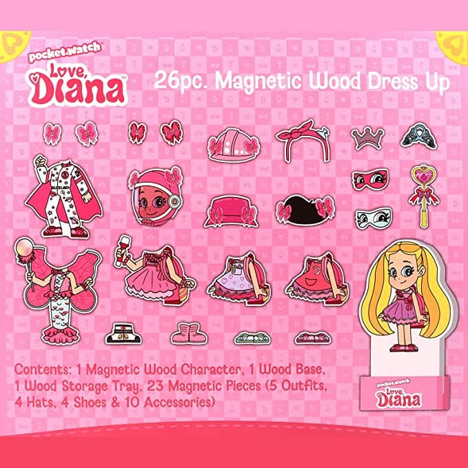 Love Diana 26pc. Magnetic Wood Dress Up Playset Roma Diana Toy