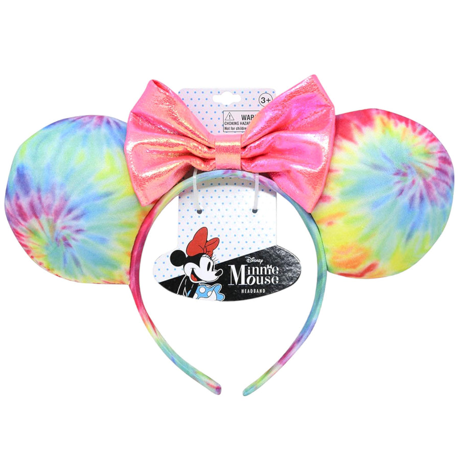 Minnie Tie Dye Ears Headband with Knotted Bow Rainbow