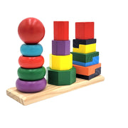 Montessori Wooden Shape Tower Early Educational Toy for Toddlers and Kids