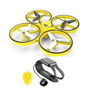 Motion Sensor Drone Helicopter Quadcopter With Remote Control And Hand Sensor With LED Lights High Quality Yellow