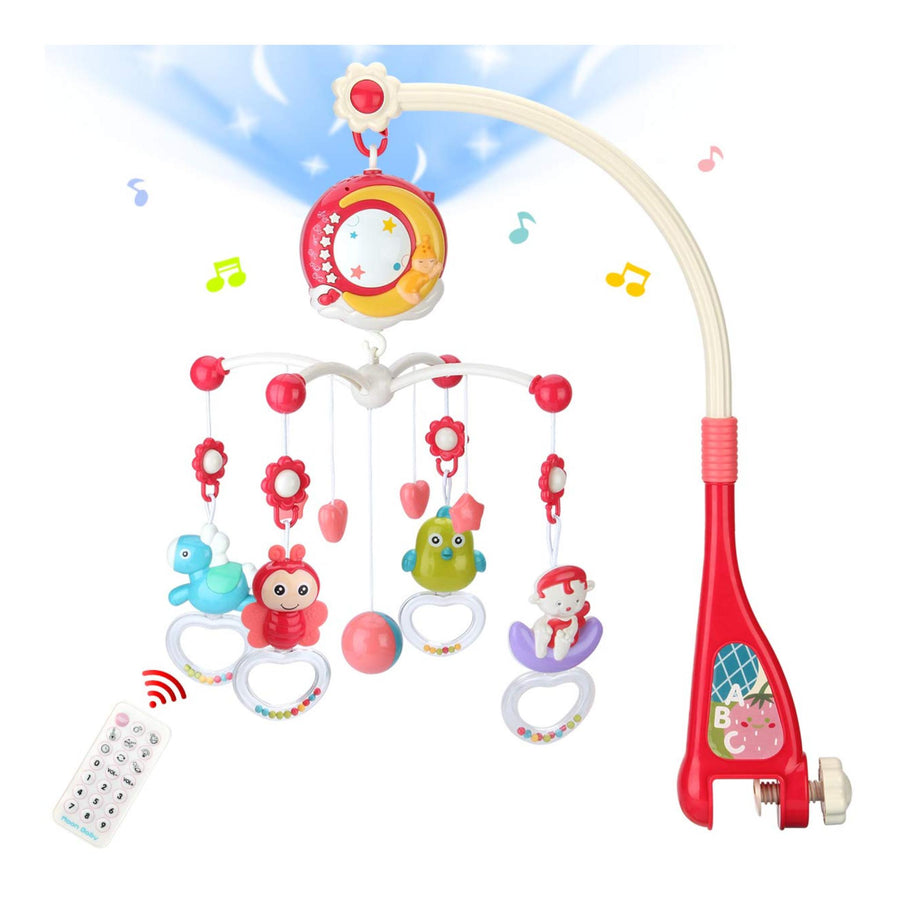 Musical Mobile Crib Toys with Projector and Light Timing Function Remote Control and Rattles