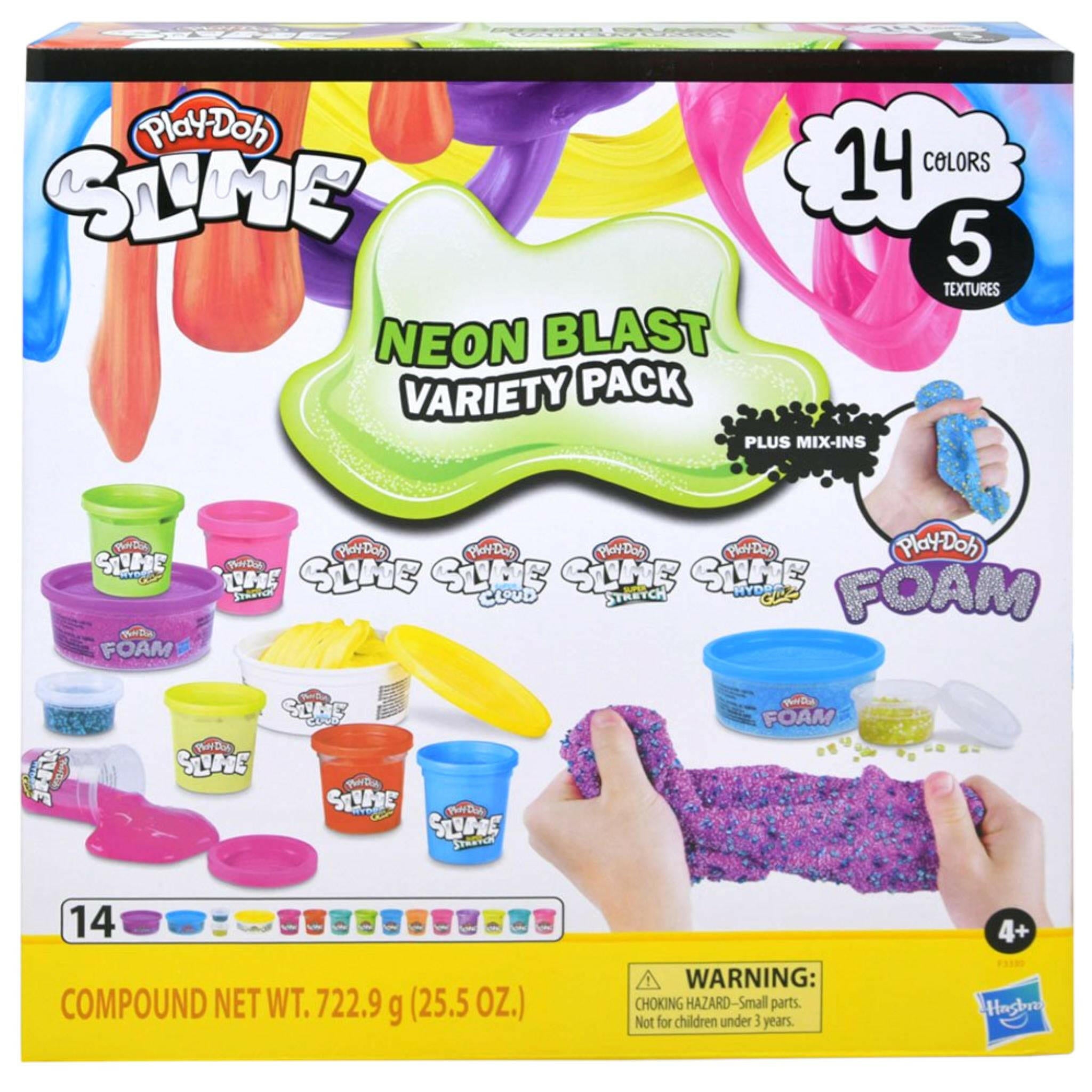 Play-Doh Slime N Foam Neon Blast Variety Pack 14 Colors 5 Textures