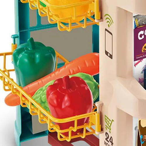 Supermarket Shopping Pretend Toy Set With Scanner Card Reader Sounds And Money And Shopping Cart