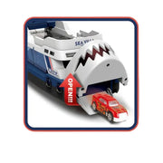 Toy Boat Ship with Light Sound Alloy Car Shark Helicopter Shark Catcher
