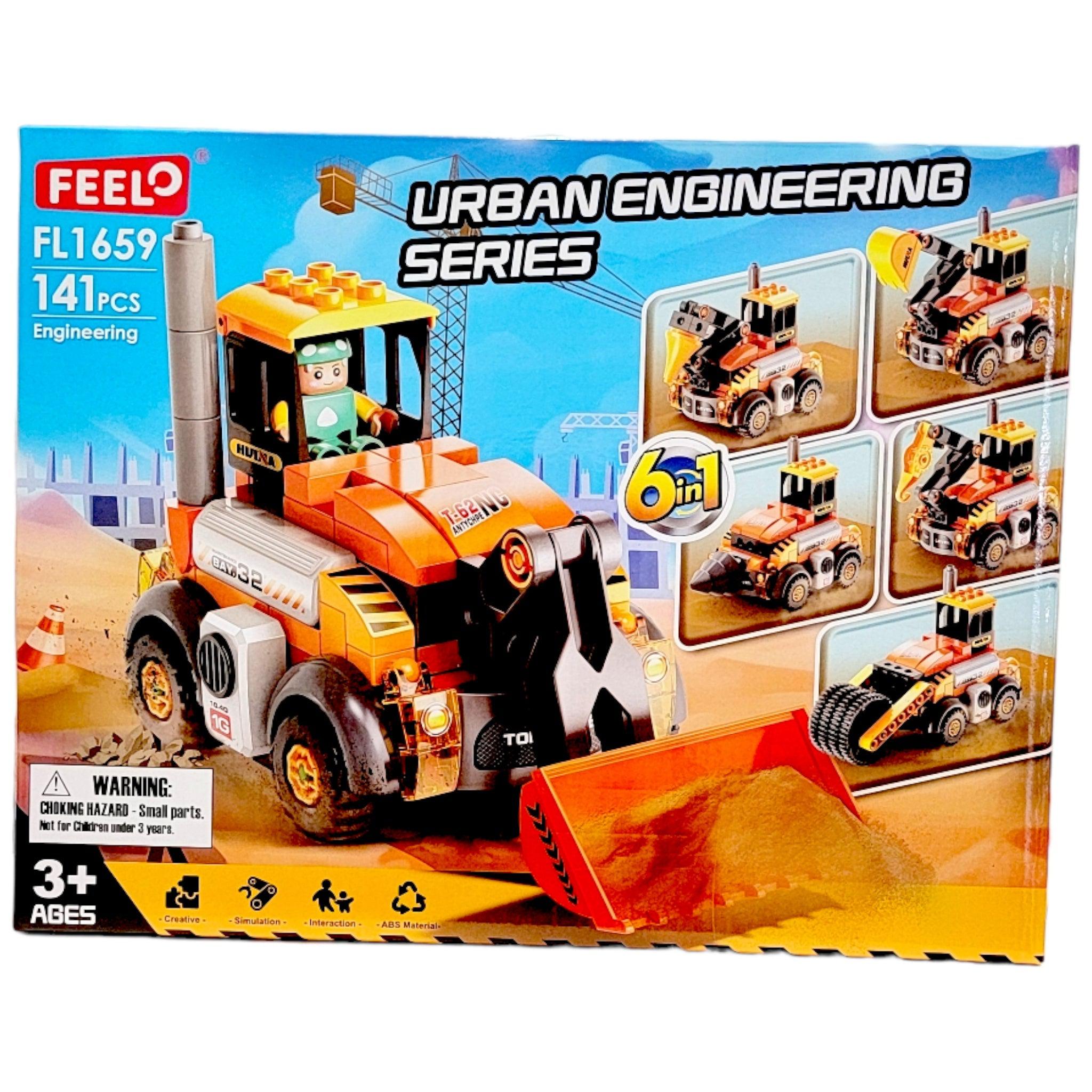 Urban Engineering Series 141 Pieces DIY Trucks 6 in 1 Blocks