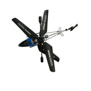 Blue helecopter with smooth aerodynamic design