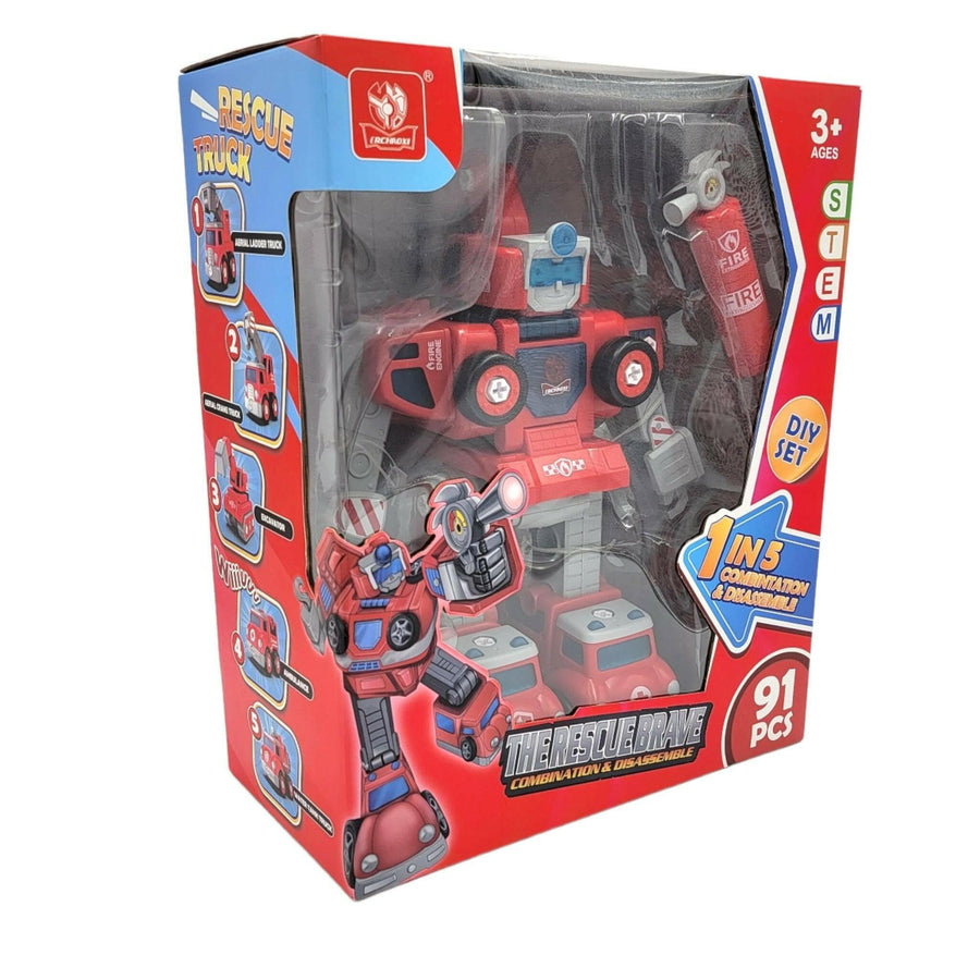 5 in1 FireTruck Toys-For-3-4-5 Best Toys for Kids This Rescue Robot