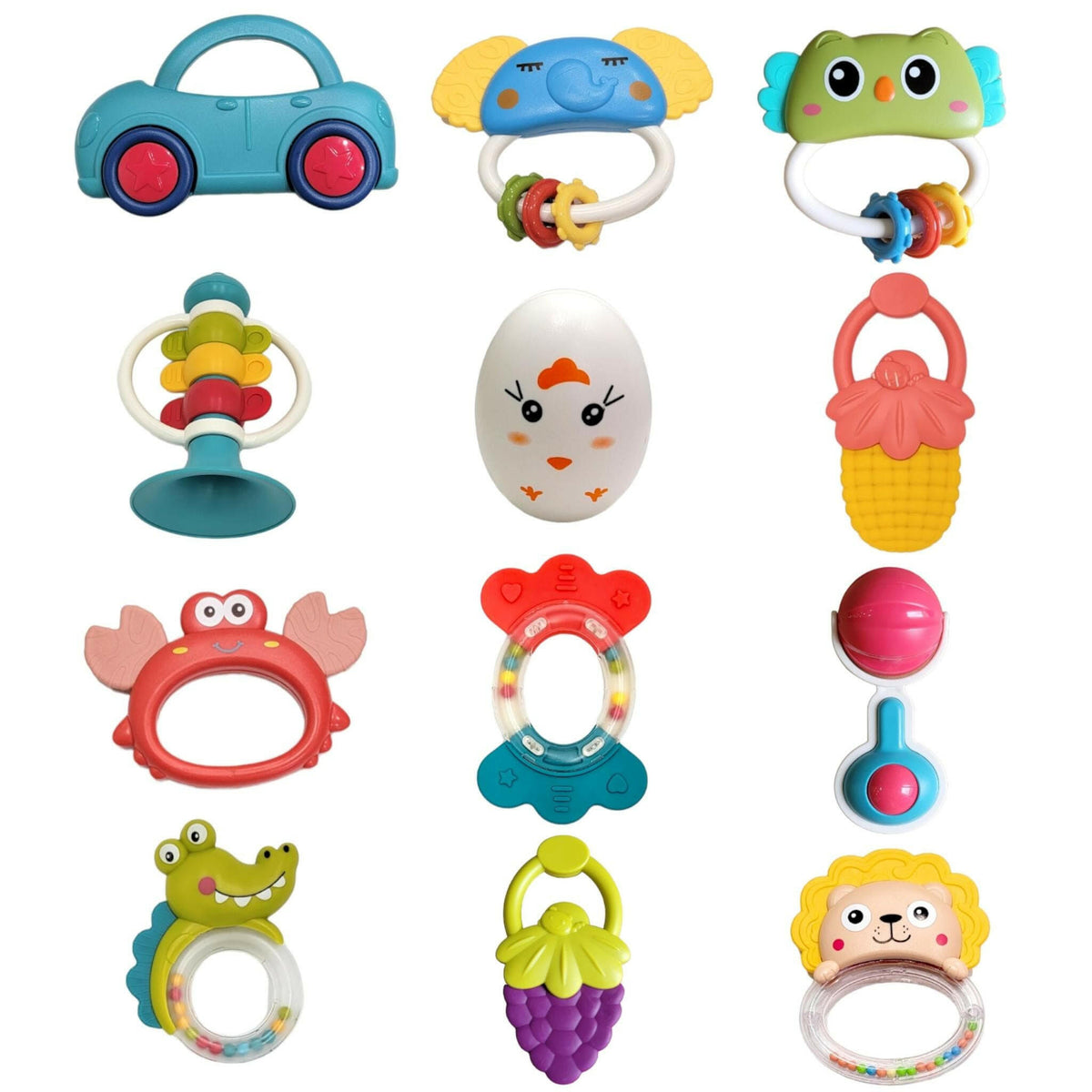 Handbell Rattle Baby Baby Rattle Teething Handbell Toys 12 PCS Set, Infant Grab N Shake – GN ...