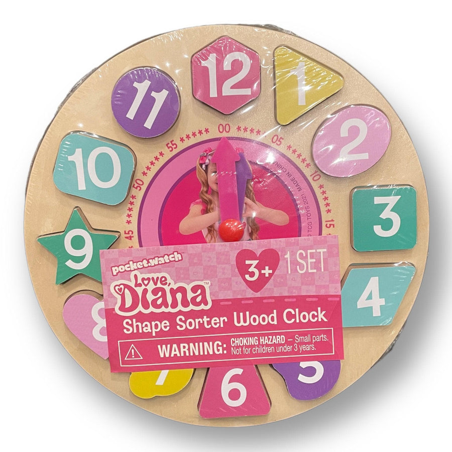Love Diana Shape Sorter Wood Clock 1 Set
