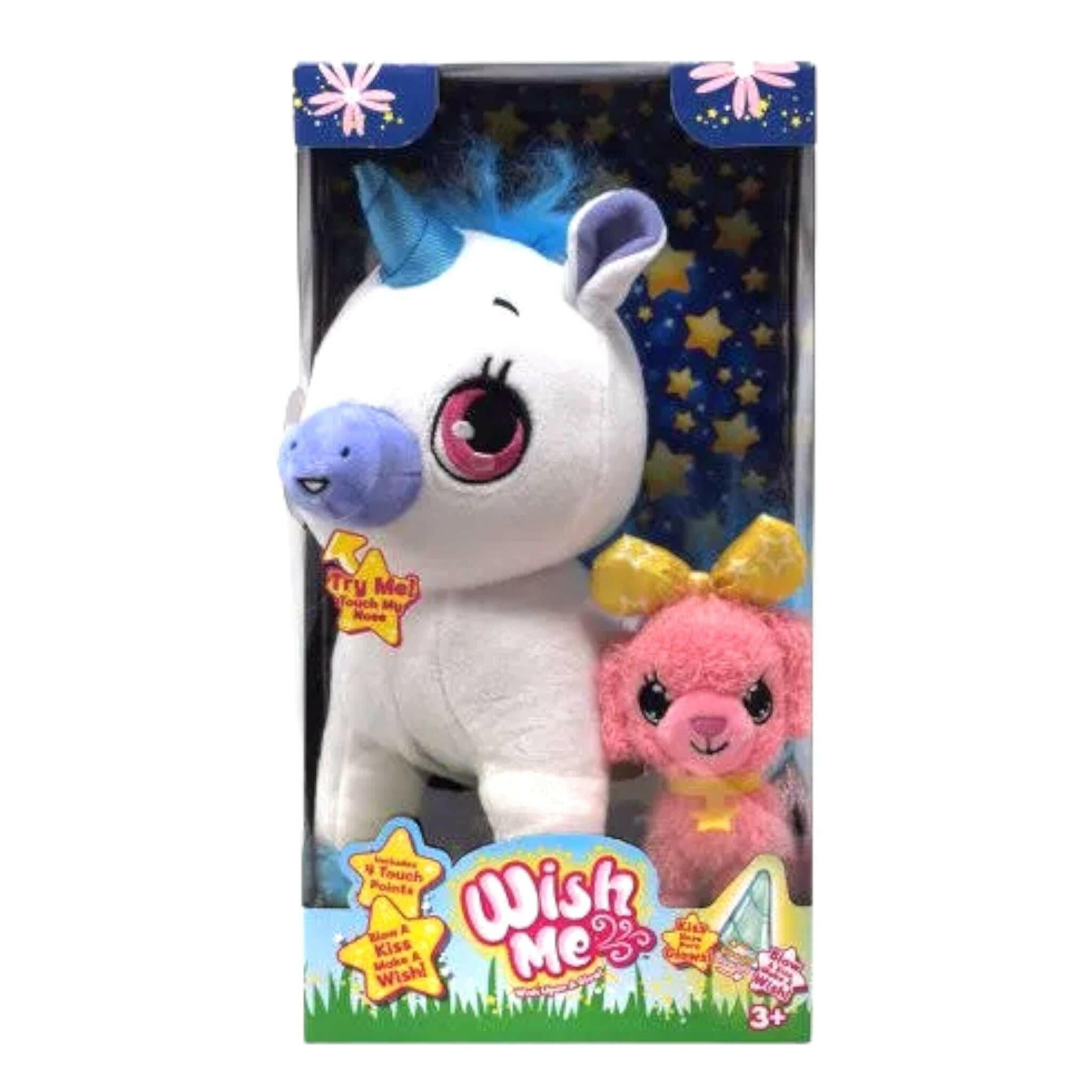 Plush Pinky Wish Me Light Up Unicorn 9" Blue Hair