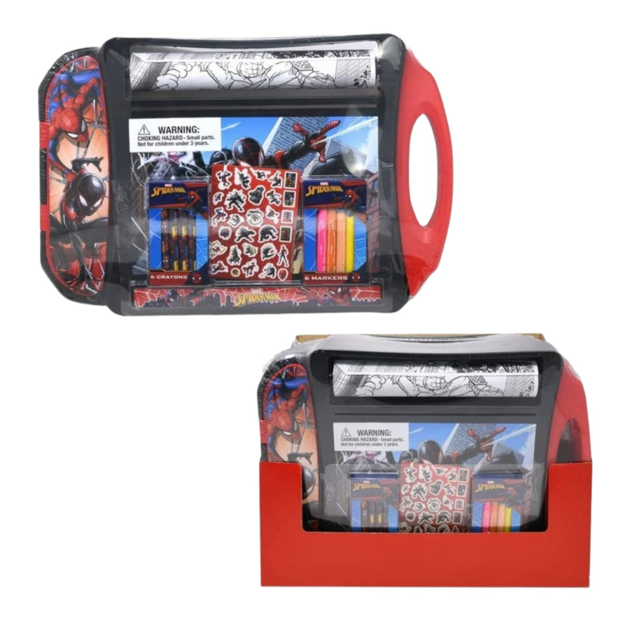 Spiderman Marvel Coloring Roller Art Desk Wrapped Paper, Crayons, Markers and Stickers